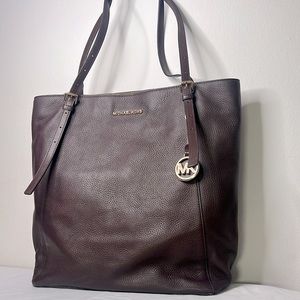 Michael Kors Brown Barold Large Leather Shoulder Tote Bag